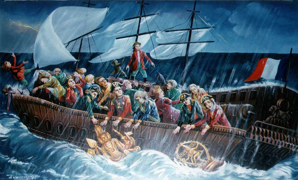 Their attempt at melting it proved futile, and when the sea suddenly grew boisterous and rocked the ship violently, the Dutch threw the icon into the sea.