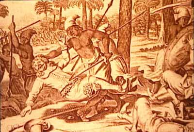 Residents of India and Lanka fought bravely with simple weapons against the Europeans