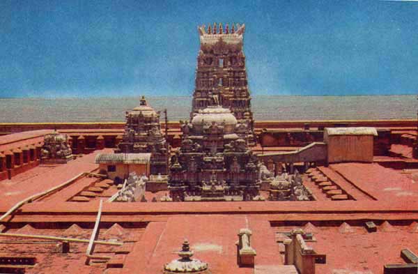 Devasthanam roof looking east