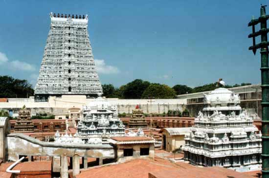 Devasthanam roof looking west